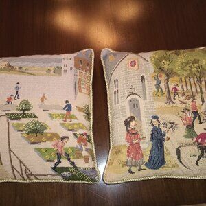 Two needlepoint pillows